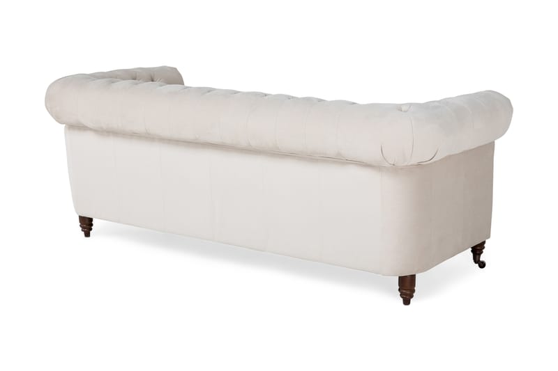 Chesterfield Deluxe Sammetssoffa 3 sits - Beige / Ljus - Möbler - Soffa - Sammetssoffa