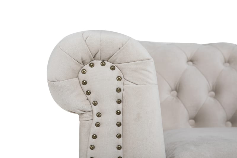 Chesterfield Deluxe Sammetssoffa 3 sits - Beige / Ljus - Möbler - Soffa - Sammetssoffa