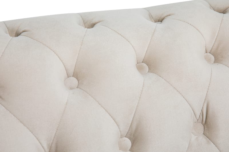 Chesterfield Deluxe Sammetssoffa 3 sits - Beige / Ljus - Möbler - Soffa - Sammetssoffa