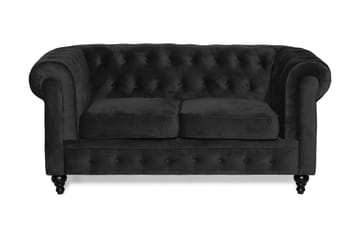 Chesterfield Lyx 2-sits Liten sammetssoffa - Djup soffa 160 cm bred