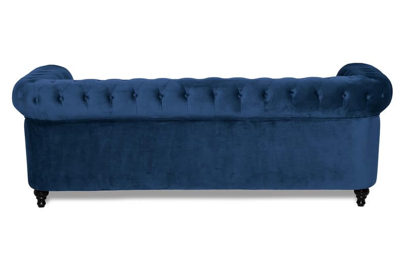 Chesterfield Lyx 3-sits Sammetssoffa - Djup soffa - Blå - Möbler - Soffa - Sammetssoffa