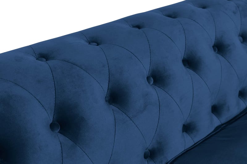 Chesterfield Lyx 3-sits Sammetssoffa - Djup soffa - Blå - Möbler - Soffa - Sammetssoffa