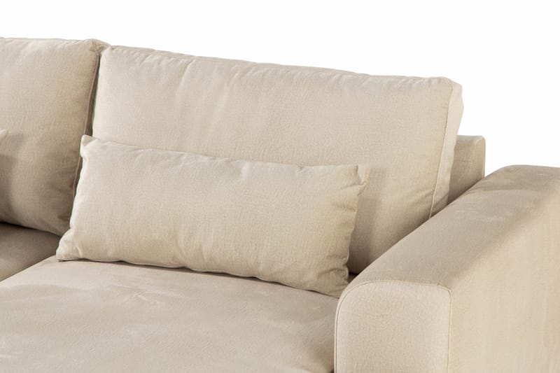 Copenhagen 4-sits Stor U soffa Sammet Schäslong Vänster Divan Höger - Beige - Möbler - Soffa - Sammetssoffa