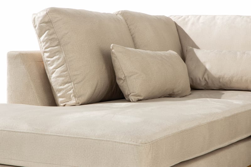 Copenhagen 4-sits Stor U soffa Sammet Schäslong Vänster Divan Höger - Beige - Möbler - Soffa - Sammetssoffa