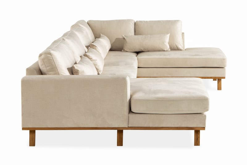 Copenhagen Stor U soffa Sammet Divan Höger Schäslong Vänster - Beige - Möbler - Soffa - Sammetssoffa