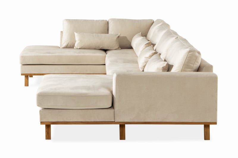 Copenhagen U soffa i Sammet Divan Höger Schäslong vänster - Beige / Ljus - Möbler - Soffa - Sammetssoffa