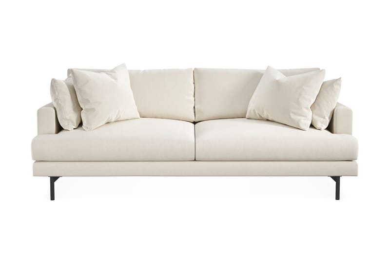 Menard Djup 4-sits Soffa sammet 205 cm bred - Ljus Beige - Möbler - Soffa - Sammetssoffa