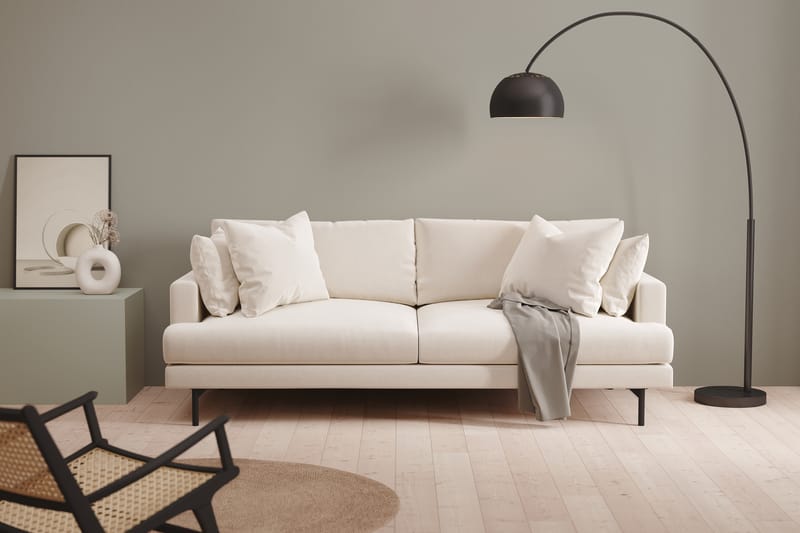 Menard Djup 4-sits Soffa sammet 205 cm bred - Ljus Beige - Möbler - Soffa - Sammetssoffa