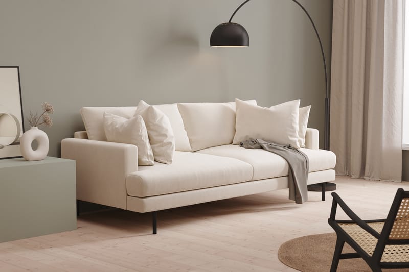 Menard Djup 4-sits Soffa sammet 205 cm bred - Ljus Beige - Möbler - Soffa - Sammetssoffa