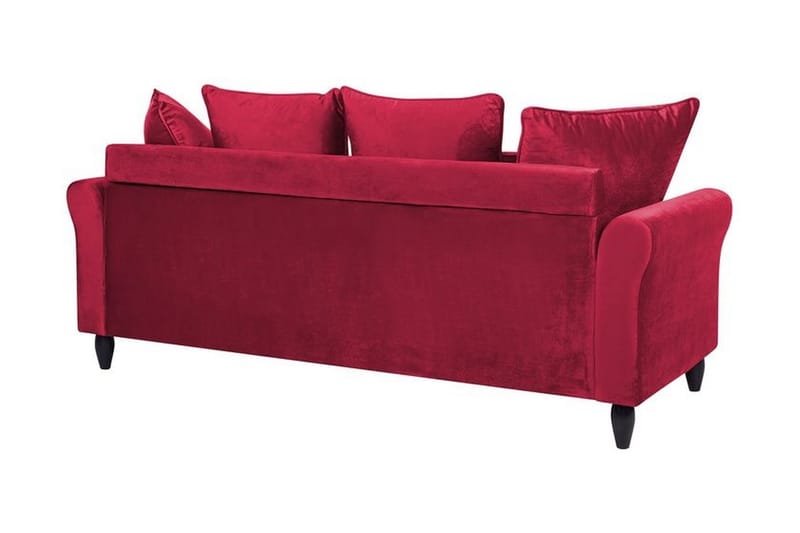 Paretti Soffa Sammet - Röd - Sammetssoffa - 3 sits soffa