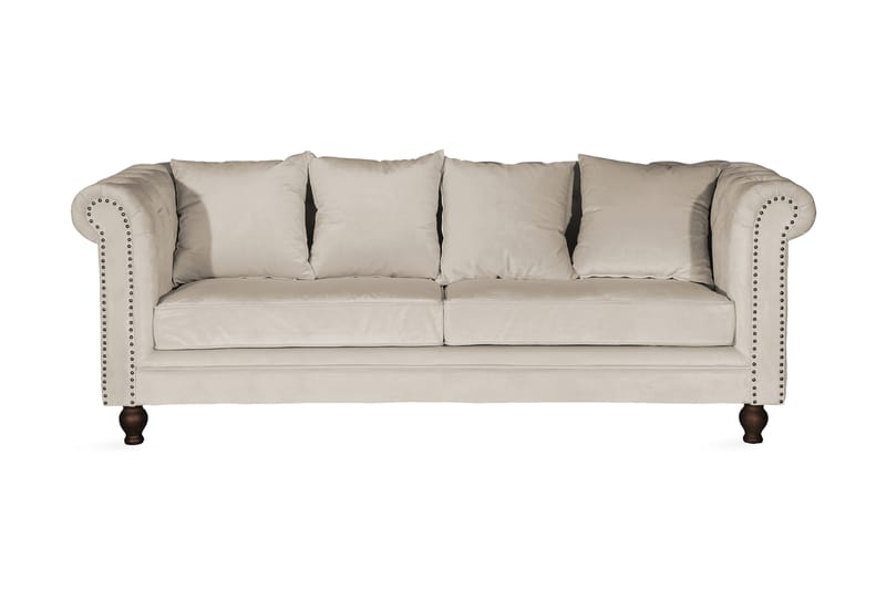 Velvet Sammetssoffa 3-sits - Beige - Möbler - Soffa - Sammetssoffa