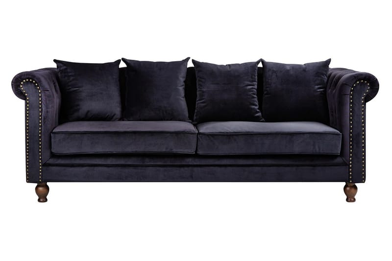 Velvet Sammetssoffa 3-sits - Svart - Möbler - Soffa - Sammetssoffa