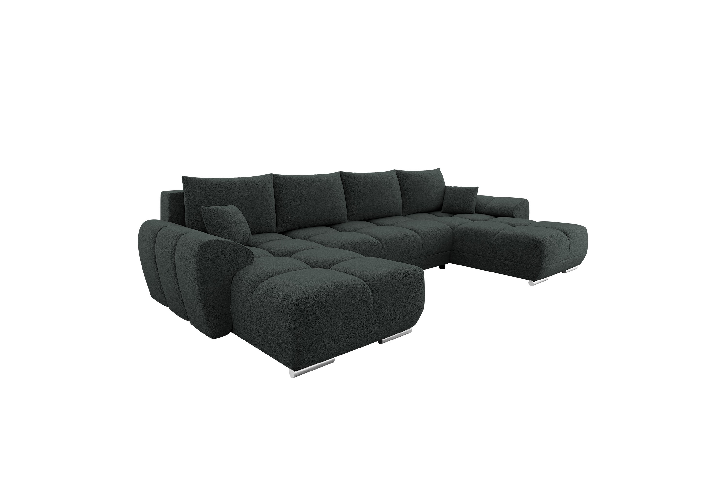 Simerly Soffa Dubbeldivan 4-sits - Svart U-soffa