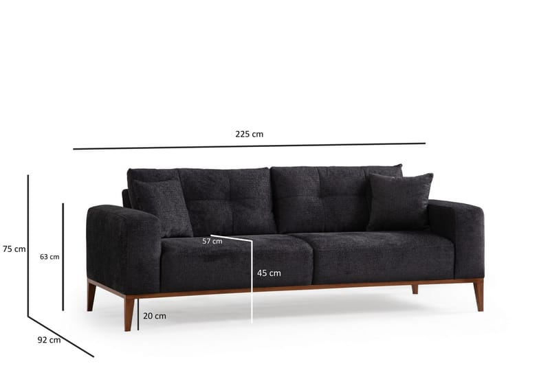 Sinor Bäddsoffa 4-sits - Antracit - Möbler - Soffa - Bäddsoffa