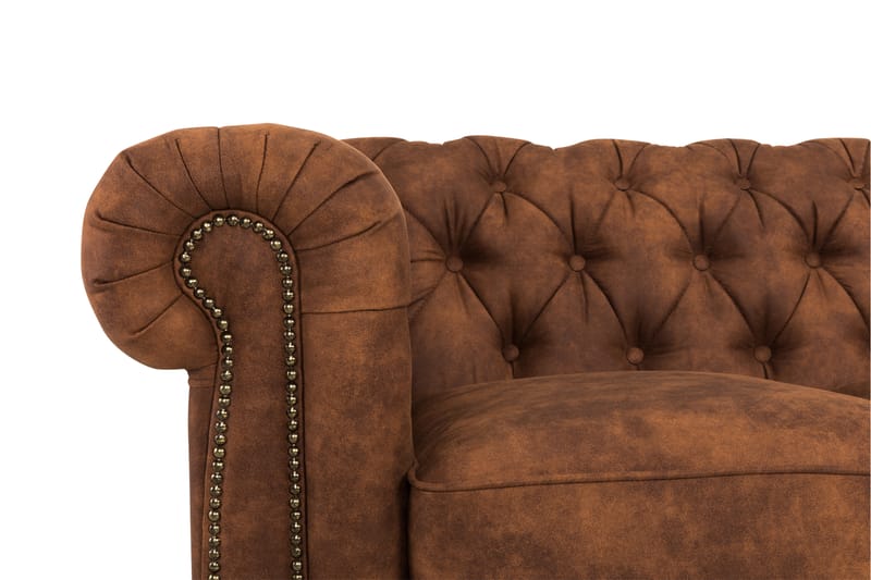 Chesterfield Deluxe 4-sits Soffa - Cognac - 4 sits soffa - Skinnsoffor - Chesterfield soffa