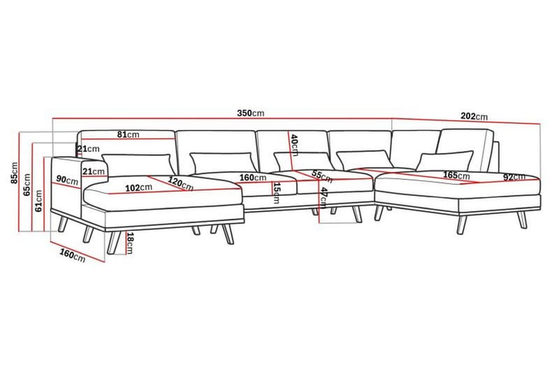 Copenhagen U-soffa Konstläder - Mörkgrå - Möbler - Soffa - Skinnsoffor