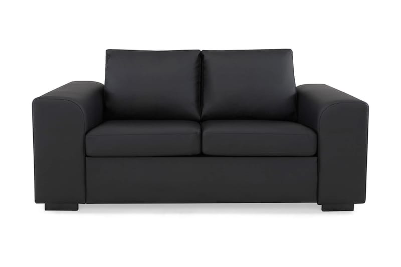 Link 2-sits Soffa Konstläder - Svart - Möbler - Soffa - Skinnsoffor