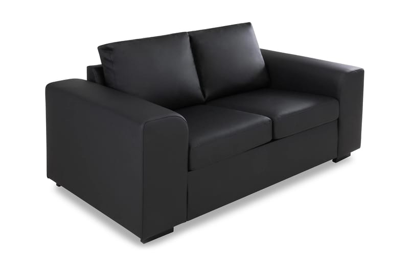 Link 2-sits Soffa Konstläder - Svart - Möbler - Soffa - Skinnsoffor