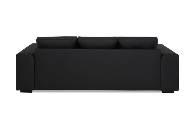 Link 3-sits Soffa Konstläder - Svart - Skinnsoffor - 3 sits soffa