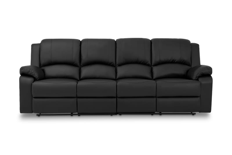 Norbo Reclinersoffa 4-sits Konstläder - Fällbar soffa - Biosoffa - Svart - Möbler - Soffa - 4 sits soffa