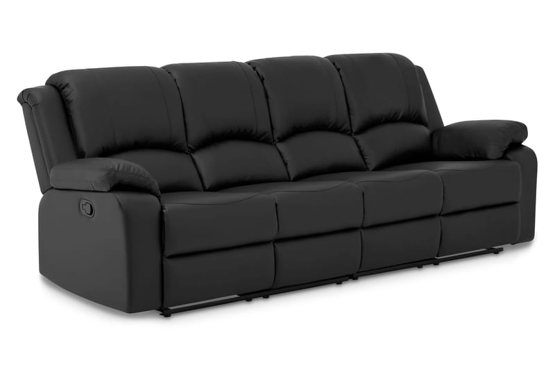 Norbo Reclinersoffa 4-sits Konstläder - Fällbar soffa - Biosoffa - Svart - Möbler - Soffa - 4 sits soffa