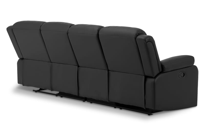 Norbo Reclinersoffa 4-sits Konstläder - Fällbar soffa - Biosoffa - Svart - Möbler - Soffa - 4 sits soffa