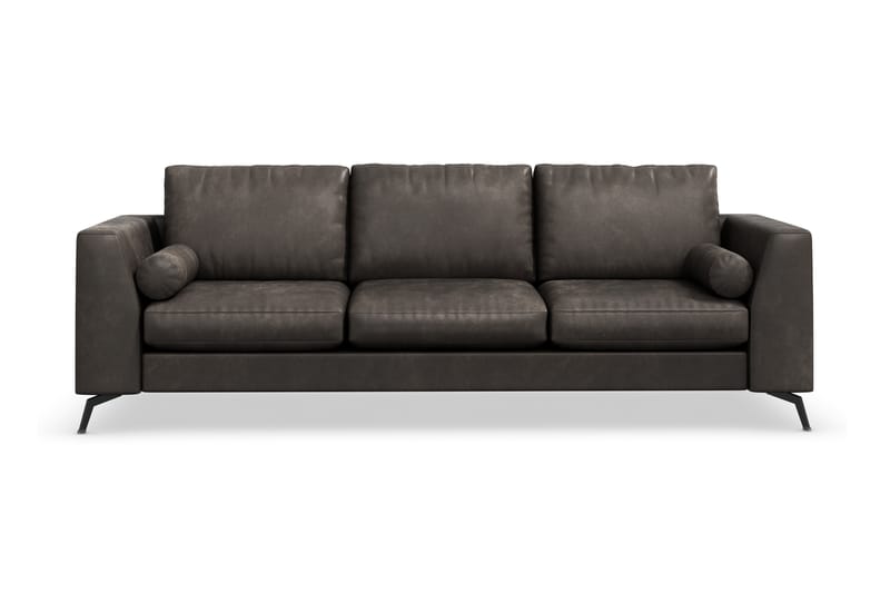 Ocean Lyx 4-sits Konstläder Soffa 252 cm Bred - Svart / Läder - Möbler - Soffa - Skinnsoffor