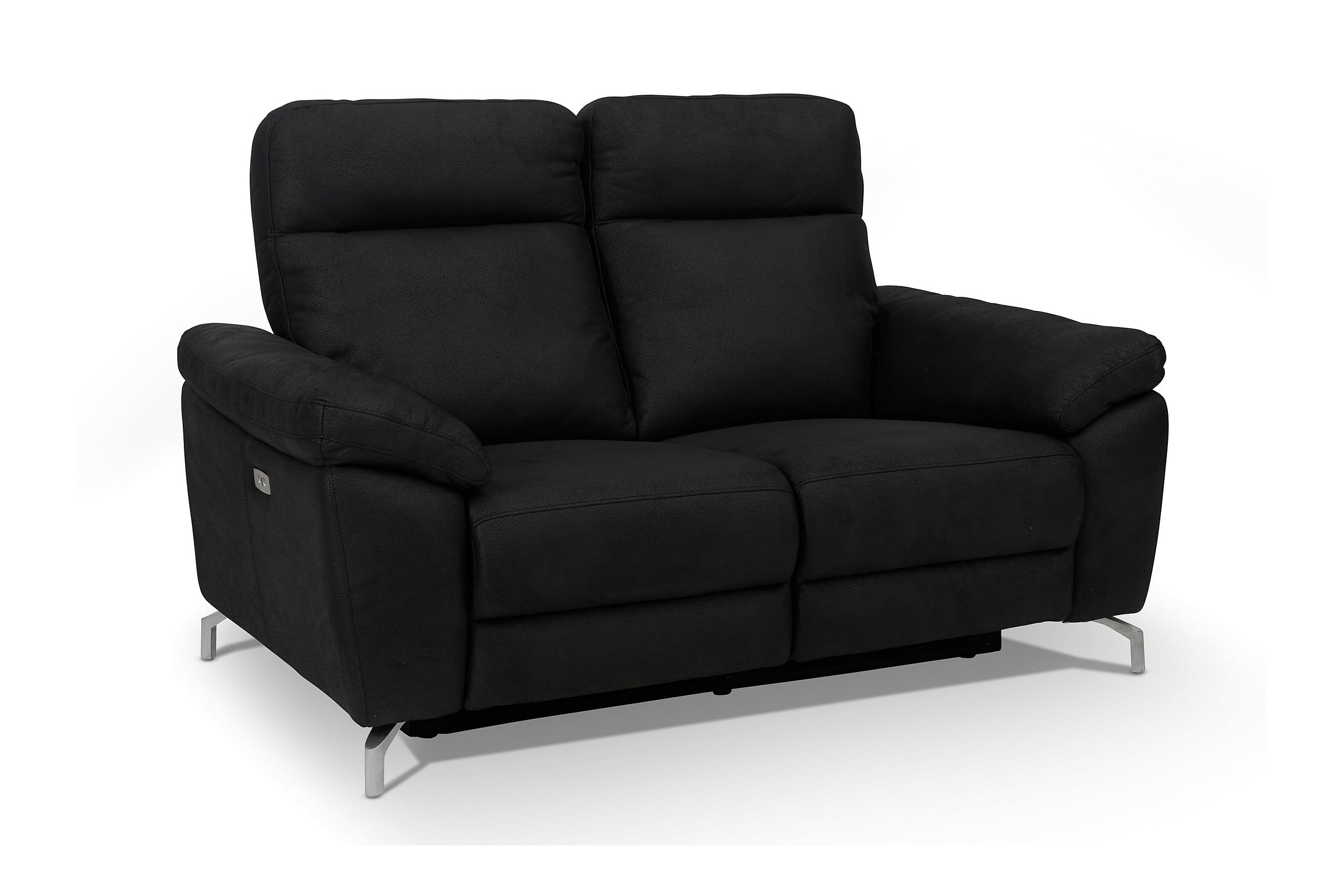 Scandinavian Choice Selesta 2-sits Reclinersoffa - Svart/Silver Skinnsoffor Svart,Silver,Krom Plast