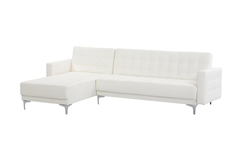 Toomey Hörnsoffa Höger Konstläder - Vit - Bäddsoffa - Bäddsoffa divan - Skinnsoffor