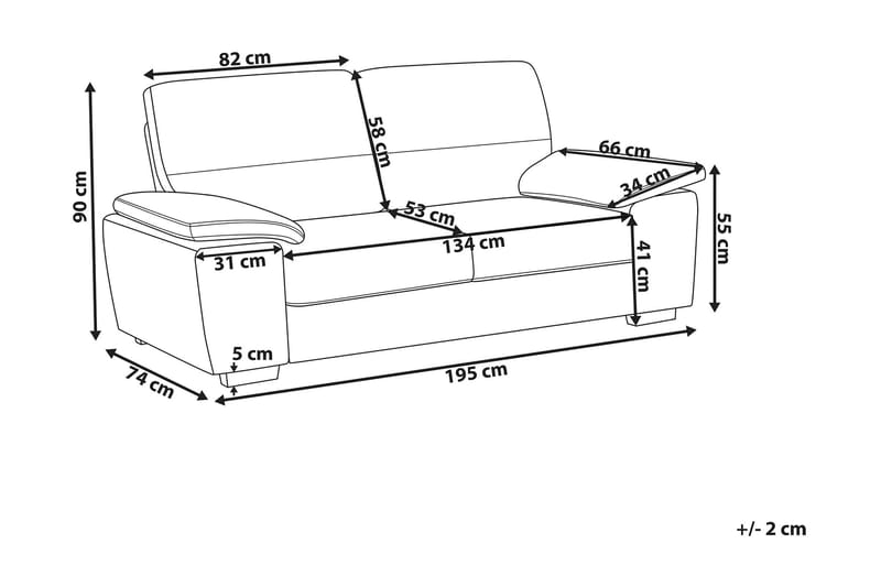 Adlyn Soffgrupp 2-sits + 3-sits - Konstläder/Brun - Soffgrupp