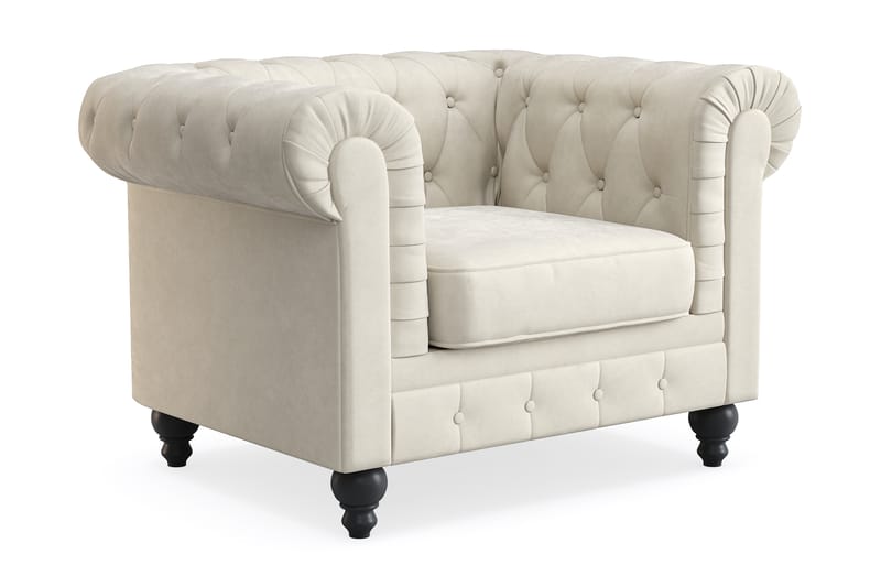 Chesterfield Lyx Soffgrupp 2-sits+Fåtölj - Beige - Möbler - Soffa - Soffgrupp - Chesterfield soffgrupp