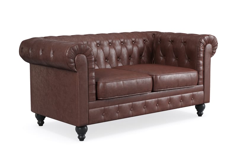 Chesterfield Lyx Soffgrupp 2-sits+Fåtölj - Brun - Möbler - Soffa - Soffgrupp - Chesterfield soffgrupp