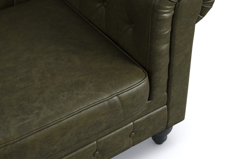 Chesterfield Lyx Soffgrupp 2-sits+Fåtölj - Grön - Möbler - Soffa - Soffgrupp - Chesterfield soffgrupp