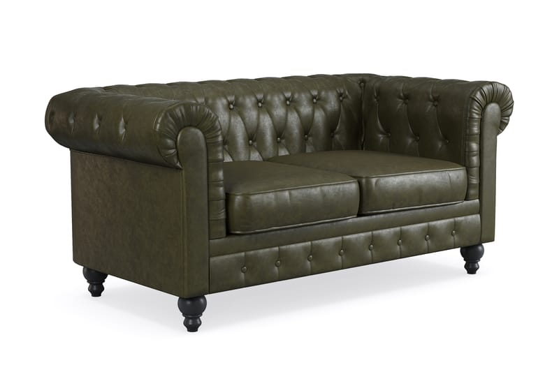 Chesterfield Lyx Soffgrupp 2-sits+Fåtölj - Grön - Möbler - Soffa - Soffgrupp - Chesterfield soffgrupp