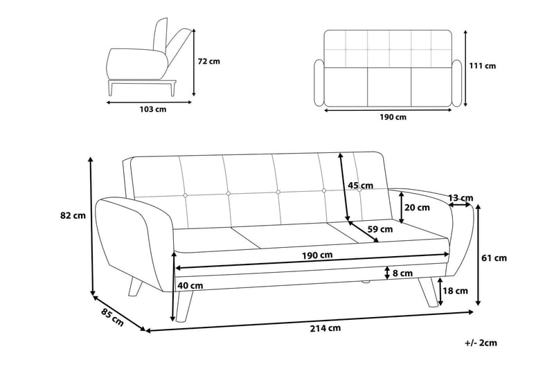 Florli Soffgrupp 2-Sits+3-Sits - Svart - Möbler - Soffa - Soffgrupp