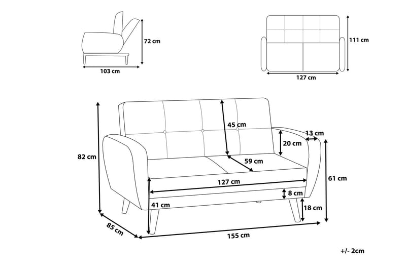 Florli Soffgrupp 2-Sits+3-Sits - Svart - Möbler - Soffa - Soffgrupp