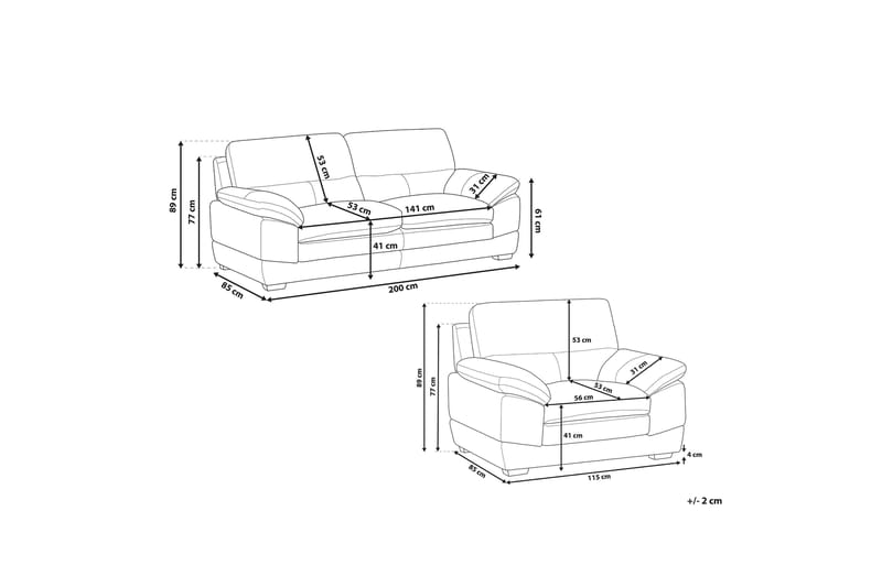 Horten Soffgrupp 3-Sits+Fåtölj - Brun - Möbler - Soffa - Soffgrupp