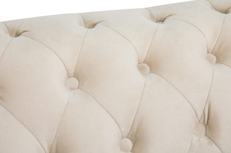 Chesterfield Deluxe Soffgrupp 3+2+1 med Fotpall Sammet - Beige - Möbler - Soffa - Soffgrupp - Howard soffgrupp