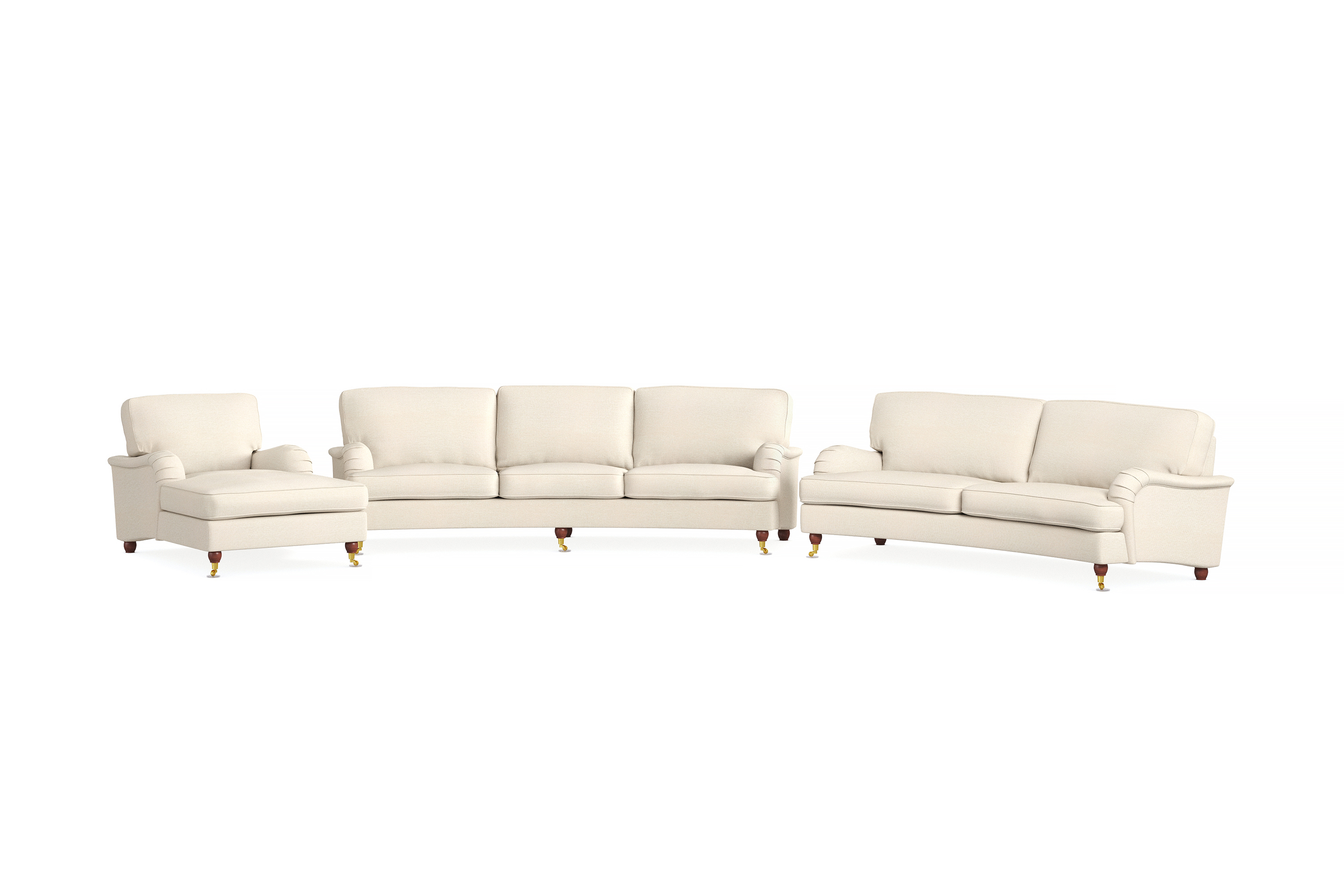 Bloomington Howard Lyx Soffgrupp Svängd 4-sits+3-sits+Divan - Beige soffgrupp Tyg