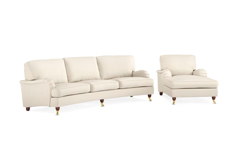 Howard Lyx Soffgrupp Svängd 4-sits+Divanfåtölj - Beige - Möbler - Soffa - Soffgrupp - Howard soffgrupp