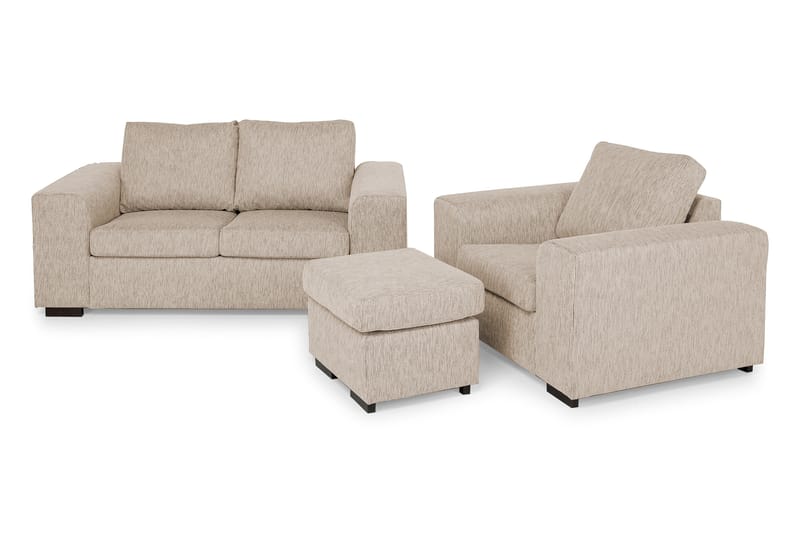 Link Soffgrupp 2-sits+Fåtölj+Fotpall - Beige - Möbler - Soffa - Soffgrupp - Howard soffgrupp