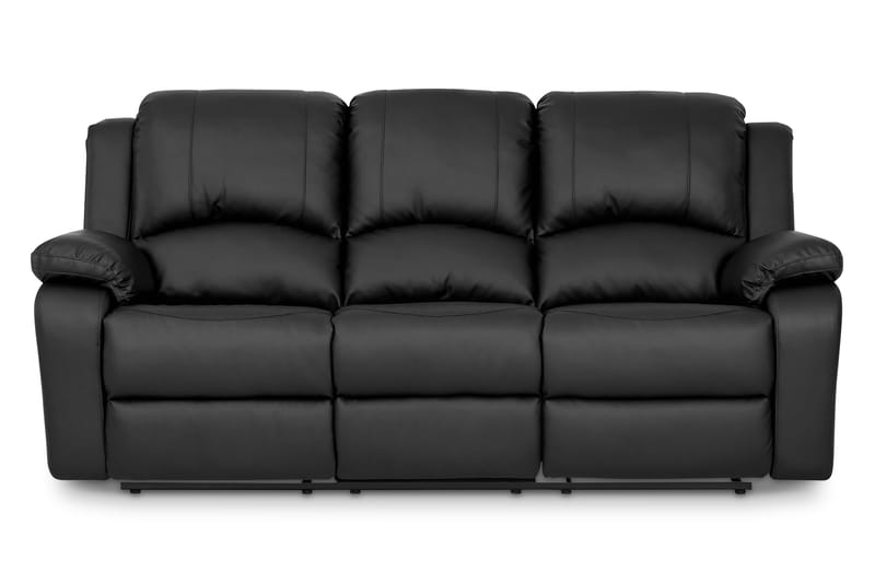 Norbo Recliner Soffgrupp 3+2 - Fällbar soffa fåtölj - Biosoffa i Konstläder - Svart - Möbler - Soffa - Soffgrupp