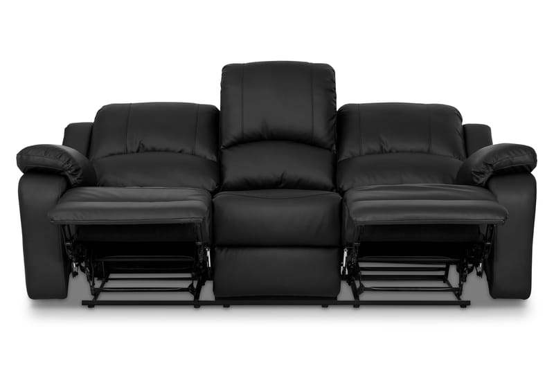 Norbo Recliner Soffgrupp 3+2 Konstläder - Svart - Möbler - Soffa - Soffgrupp