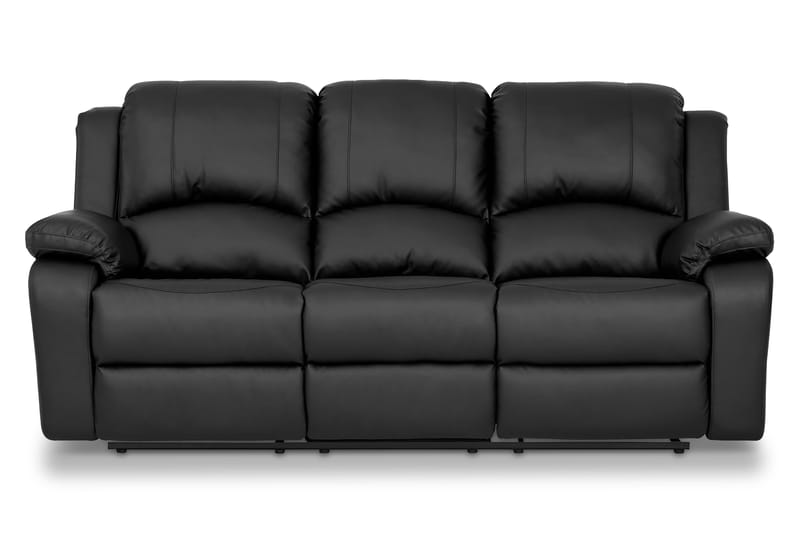 Norbo Soffgrupp Recliner 3+2+1 Konstläder - Svart - Möbler - Soffa - Soffgrupp