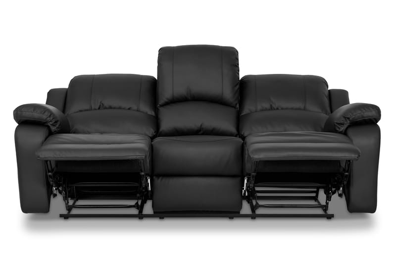 Norbo Soffgrupp Recliner 3+2+1 Konstläder - Svart - Möbler - Soffa - Soffgrupp