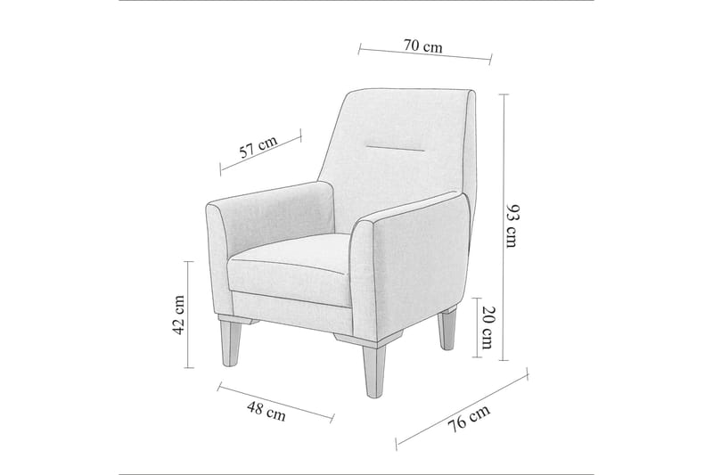 Wyong Soffgrupp 3-sits Soffa + Fåtölj - Grå - Soffgrupp - Soffgrupp 3 2 1