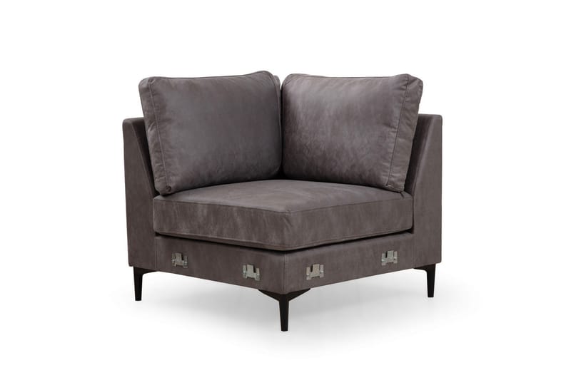 Svanabyn Soffa m. Divan och Schäslong 4-sits - Antracit - U-soffa