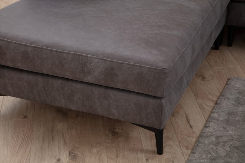 Svanabyn Soffa m. Divan och Schäslong 4-sits - Antracit - U-soffa