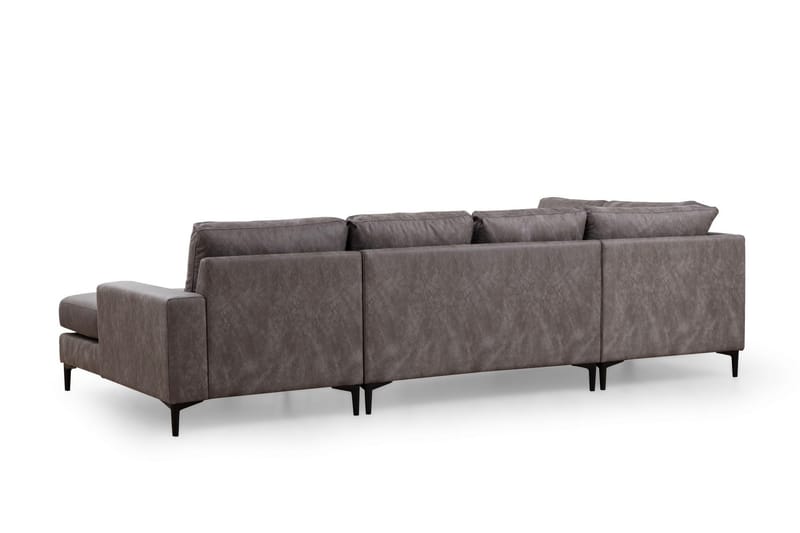 Svanabyn Soffa m. Divan och Schäslong 4-sits - Antracit - U-soffa