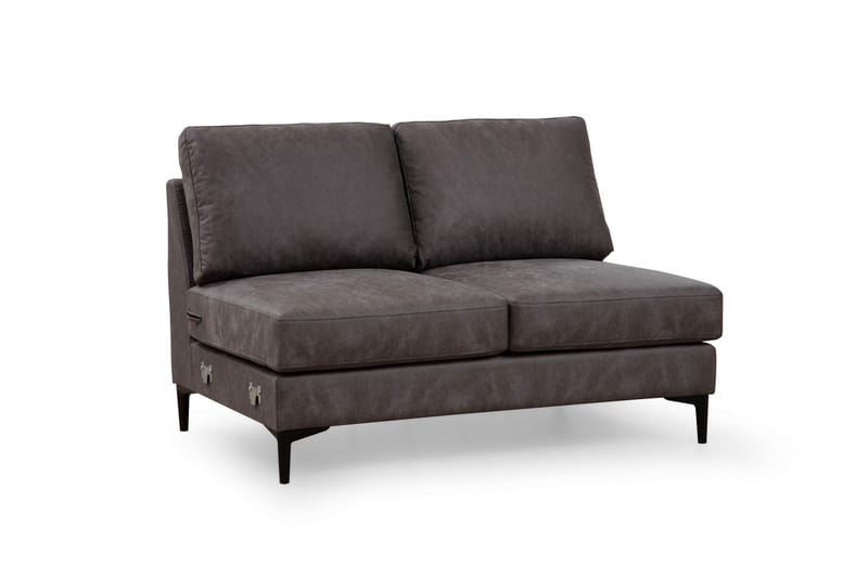 Svanabyn Soffa m. Divan och Schäslong 4-sits - Antracit - U-soffa